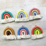 4pcs 40mm Rainbow Tassel Pendant for Earring Jewelry Making