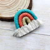 4pcs 40mm Rainbow Tassel Pendant for Earring Jewelry Making