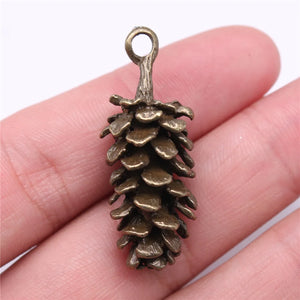4pcs Antique Bronze 3D Pine Cones Charms For Jewelry Making