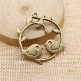 4pcs Love Birds Pendant Bird On Branche Charm Lovebird Charm
