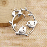4pcs Love Birds Pendant Bird On Branche Charm Lovebird Charm