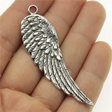 4pcs Antique Silver Wing Pendants for Jewelry Making