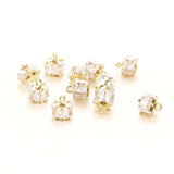 4pcs 8*8mm Copper Clad 14K Zircon Mini Pendant DIY Jewelry Materials