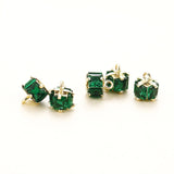 4pcs 8*8mm Copper Clad 14K Zircon Mini Pendant DIY Jewelry Materials