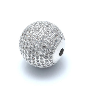 4pcs 8mm Mix Round Brass Zircon Ball Beads for DIY Jewelry Making