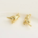 4pcs 9x13mm Copper Plated Double Hanging Bird DIY Jewelry