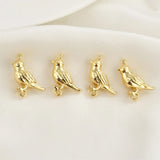 4pcs 9x13mm Copper Plated Double Hanging Bird DIY Jewelry