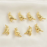 4pcs 9x13mm Copper Plated Double Hanging Bird DIY Jewelry