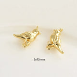 4pcs 9x13mm Copper Plated Double Hanging Bird DIY Jewelry