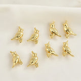 4pcs 9x13mm Copper Plated Double Hanging Bird DIY Jewelry