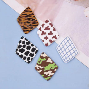 4pcs Acrylic Leopard Print Charms DIY Earring Jewelry Accessories