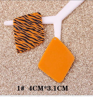 4pcs Acrylic Leopard Print Charms DIY Earring Jewelry Accessories