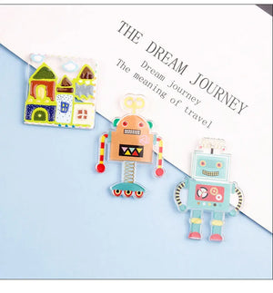 4pcs Acrylic Robot Charm Key Chain Jewelry Accessories DIY Pendant