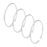 4pcs Africa Jewelry Ethiopian Silver Plated Striped Bracelet Dubai Bangle