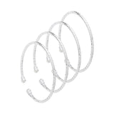 4pcs Africa Jewelry Ethiopian Silver Plated Striped Bracelet Dubai Bangle