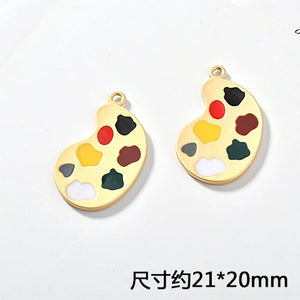 4pcs Alloy Brush Palette Pendant DIY Earring Accessories