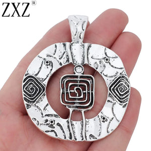 4pcs Antique Silver Swirl Spiral Charms Pendants 71x56mm