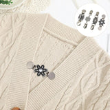 4pcs Retro Crystal Cardigan Clip for Women Sweater Dress