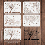 4pcs Birds Tree Branches Stencils Flying Bird Branches Stencil