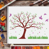 4pcs Birds Tree Branches Stencils Flying Bird Branches Stencil