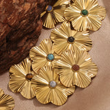 Boho Geometric Stainless Steel Stone Charms Pendants DIY Earring Necklaces
