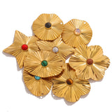 Boho Geometric Stainless Steel Stone Charms Pendants DIY Earring Necklaces