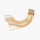 CZ Pave Tassel Earrings, Long Dangling Studs, Minimalist Jewelry