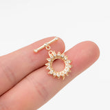 4pcs CZ Pave Flower Toggle Clasp, 18K Plated, DIY Jewelry Making Accessories
