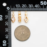 4pcs CZ Pave Marquise Charms, Plated Brass Horse Eye Charms