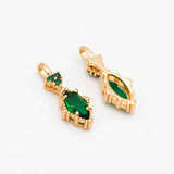 4pcs CZ Pave Marquise Charms, Plated Brass Horse Eye Charms