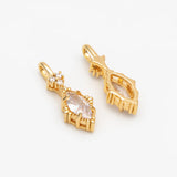 4pcs CZ Pave Marquise Charms, Plated Brass Horse Eye Charms