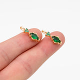 4pcs CZ Pave Marquise Charms, Plated Brass Horse Eye Charms