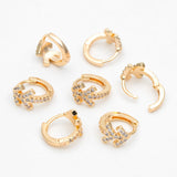 CZ Paved Arrow Hoop Earrings, 10mm, Huggie Earrings