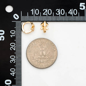 CZ Paved Arrow Hoop Earrings, 10mm, Huggie Earrings