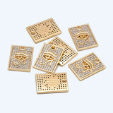 4pcs Evil Eye Rectangle Charm Pendant, DIY Jewelry Making Supplies