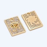 4pcs Evil Eye Rectangle Charm Pendant, DIY Jewelry Making Supplies
