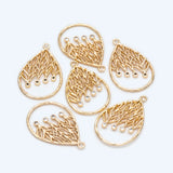 4pcs CZ Paved Teardrop Charms For Earrings (GB-2269)