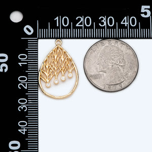 4pcs CZ Paved Teardrop Charms For Earrings (GB-2269)