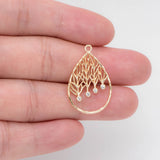 4pcs CZ Paved Teardrop Charms For Earrings (GB-2269)