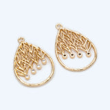 4pcs CZ Paved Teardrop Charms For Earrings (GB-2269)