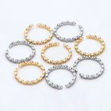 CZ Paved Finger Ring, Gold/ Rhodium Plated, Stackable Ring