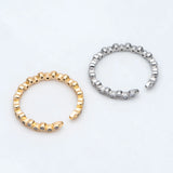 CZ Paved Finger Ring, Gold/ Rhodium Plated, Stackable Ring
