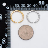 CZ Paved Finger Ring, Gold/ Rhodium Plated, Stackable Ring
