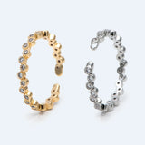 CZ Paved Finger Ring, Gold/ Rhodium Plated, Stackable Ring