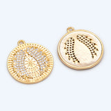 4pcs CZ Paved Angel Wing Charm Necklace Bracelet Pendants (GB-2087)