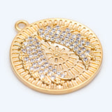 4pcs CZ Paved Angel Wing Charm Necklace Bracelet Pendants (GB-2087)