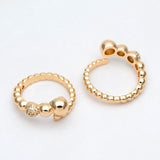 CZ Paved Beaded Ring, Modern Style, Dainty & Adjustable, (#GB-2894)