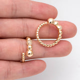 CZ Paved Beaded Ring, Modern Style, Dainty & Adjustable, (#GB-2894)