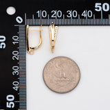 CZ Paved Leverback Earring, V Shape, Plated Brass Finding