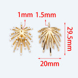 CZ Paved Fireworks Charm 27x14mm, Pearl Gemstones, Flower Necklace Charm